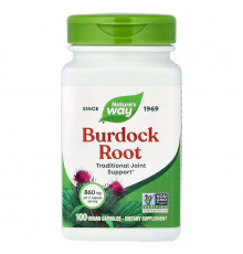 Корінь лопуха, Burdock, Nature's Way, 860 мг, 100 веганських капсул (430 мг на капсулу)