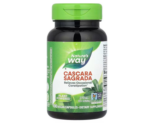 Каскара саграда, Cascara Sagrada, Nature's Way, 350 мг, 100 капсул