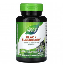 Чорна бузина, Black Elderberry, Nature's Way, 1150 мг, 100 веганських капсул (575 мг у капсулі)
