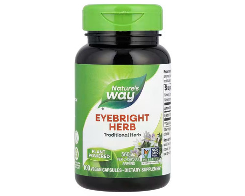 Очанка, Eyebright, Nature's Way, 560 мг, 100 веганських капсул (280 мг у капсулі)