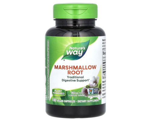 Корінь алтею, Marshmallow, Nature's Way, 960 мг, 100 веганських капсул (480 мг на капсулу)
