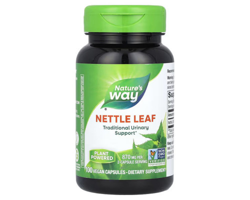 Листя кропиви, Nettle Leaf, Nature's Way, 870 мг, 100 веганських капсул (435 мг в капсулі)