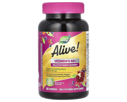 Мультивітаміни для жінок після 50, Women's 50+ Gummy Vitamins, Nature's Way, суміш ягід, 60 жувальних цукерок