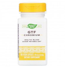 Хром, полінікотінат, GTF Chromium, Nature's Way, 200 мкг, 100 капсул