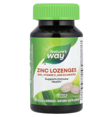 Глюконат цинку, Zinc Lozenges, Nature's Way, ягідний смак, 60 пастилок