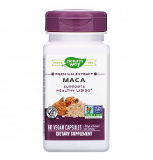 Мака, Premium Extract, Maca, Nature's Way, стандартизована, 350 мг, 60 веганських капсул