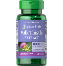 Розторопша, Milk Thistle 4: 1 (Silymarin), Puritan's Pride, 1000 мг, 90 капсул