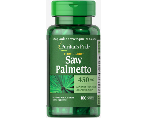 Со пальметто, Saw Palmetto, Puritan's Pride, 450 мг, 100 капсул