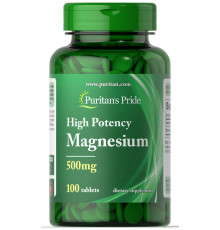 Магній, Magnesium, Puritan's Pride, 500 мг, 100 таблеток