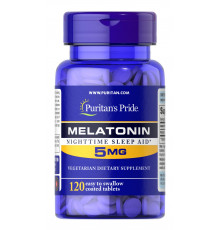 Мелатонін, Melatonin, Puritan's Pride, високоефективний, 5 мг, 120 таблеток
