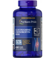 Глюкозамін хондроїтин і МСМ, Double Strength Glucosamine, Chondroitin & MSM Joint Soother, Puritan's Pride, 480 каплет