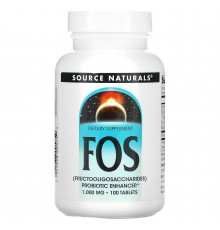 Фруктоолігосахариди (FOS), Source Naturals,  1000 мг, 100 таблеток