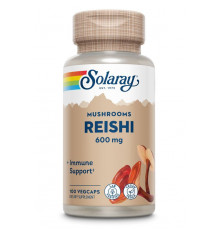Гриби рейші, Reishi Mushroom, Solaray, 600 мг, 100 рослинних капсул