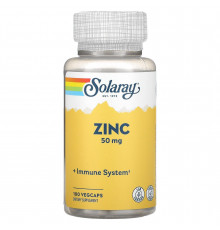 Хелатний цинк, Zinc, Solaray, 50 мг, 100 капсул