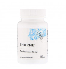 Піколінат цинку, Zinc Picolinate, Thorne, 15 мг, 60 капсул