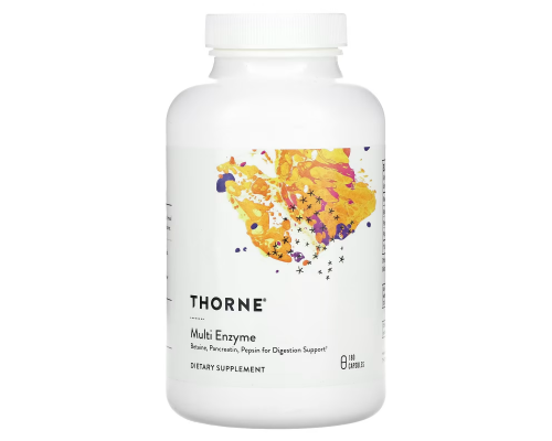 Травні ферменти (бетаїн/пепсин/панкреатин), Multi Enzyme, Thorne, 180 капсул