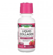 Колаген, Liquid Collagen, Nature's Truth, з амінокислотним білком та біотином, смак ягід, 237 мл