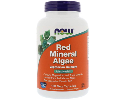 Червоні водорості, Red Mineral Algae, Now Foods, мінеральні, 180 вегетаріанських капсул