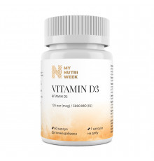 Вітамін D3, Vitamin D3, My Nutri Week, 125 мкг (5000 МО), 60 капсул