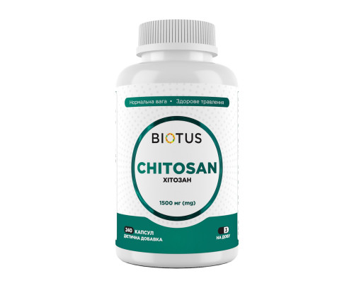 Хітозан, Chitosan, Biotus, 1500 мг, 240 капсул