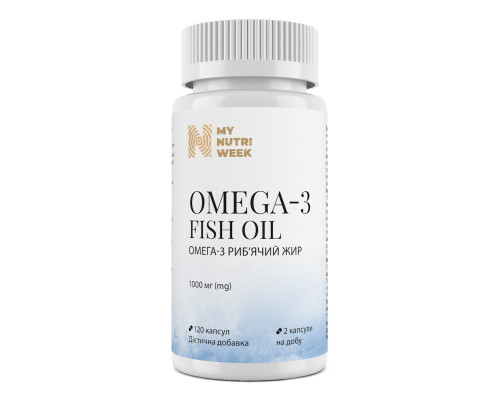 Омега-3 риб'ячий жир, Omega-3 Fish Oil, My Nutri Week, 1000 мг, 120 капсул