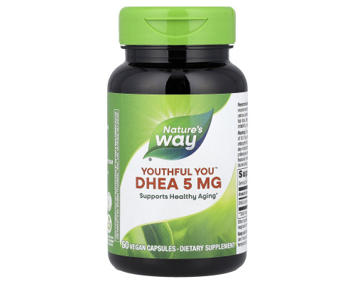 ДГЕА, Youthful You™, DHEA, Nature's Way, 5 мг, 60 веганських капсул