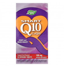 Коензим Q10, Smart Q10™, Nature's Way, смак тропічних фруктів, 100 мг, 30 жувальних таблеток