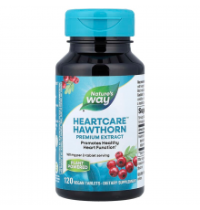 Глід, Hawthorn, Nature's Way, екстракт, 160 мг, 120 веганських таблеток (80 мг на таблетку)