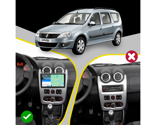 Штатная магнитола Lesko для Renault Logan I Рестайлинг 2009-2015 экран 9" 2/32Gb 4G Wi-Fi GPS Top
