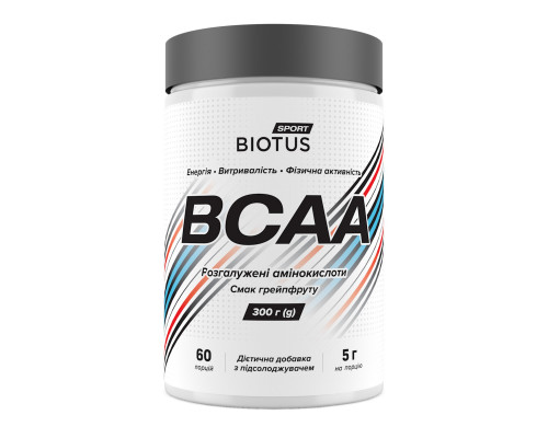 Амінокислоти BCAA, BCAA, Biotus, смак грейпфрута, 300 г