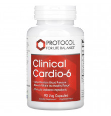 Підтримка здоров'я серцево-судинної системи, Clinical Cardio-6, Protocol for Life Balance, 90 рослинних капсул