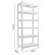 Стелаж металевий 222x110x50, 6 полиць (сірий)