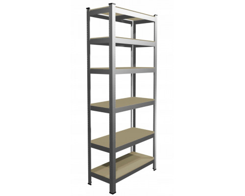 Стелаж металевий 222x110x50, 6 полиць (сірий)