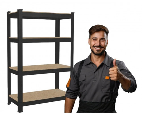 Стелаж металевий 150x70x30 4 полиці (чорний)