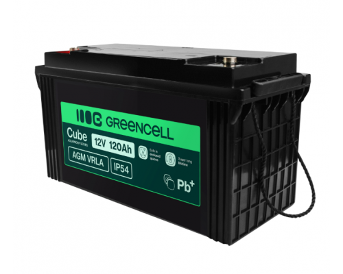 Акумулятор Green Cell AGM VRLA 12 V 120 Ah IP54 для фотоелектричних систем, яхт, човнів, сонячних панелей