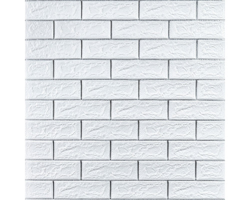 Самоклеюча 3D панель 700х770х5мм Біла цегла смужка срібло (100-5) SW-00000753