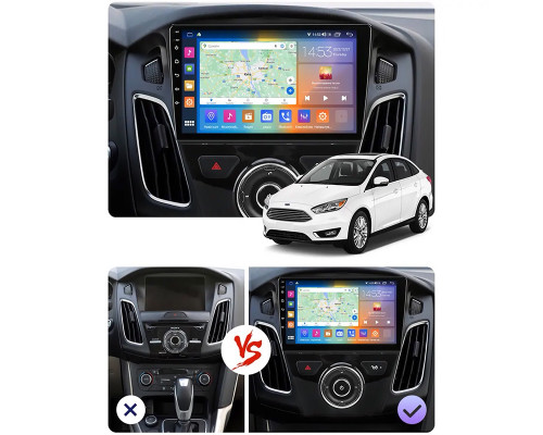 Штатная магнитола Lesko для Ford Focus III Рестайлинг 2014-2019 экран 9" 2/32Gb Wi-Fi GPS Base