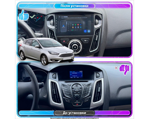 Штатная магнитола Lesko для Ford Focus III Рестайлинг 2014-2019 экран 9" 2/32Gb Wi-Fi GPS Base