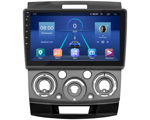 Штатная магнитола Lesko для Ford Ranger II 2006-2009 экран 9" 4/64Gb 4G Wi-Fi GPS Top