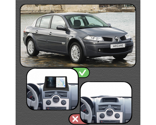 Штатная магнитола Lesko для Renault Megane II Рестайлинг 2006-2009 экран 9" 2/32Gb 4G Wi-Fi GPS Top