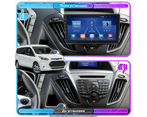 Штатная магнитола Lesko для Ford Tourneo Custom I 2012-2018 экран 9" 4/32Gb 4G Wi-Fi GPS Top