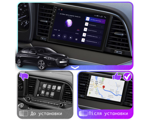 Штатная магнитола Lesko для Hyundai Avante VI 2015-н.в. экран 9" 4/32Gb 4G Wi-Fi GPS Top