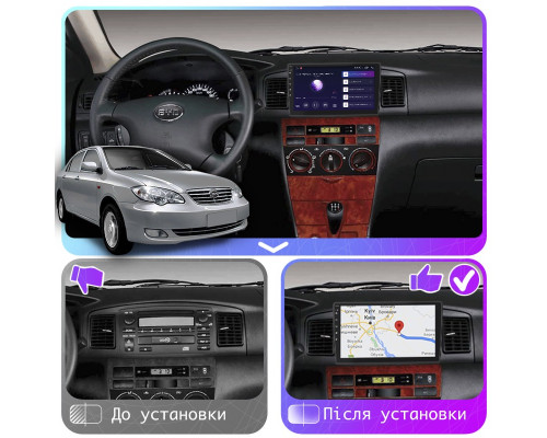 Штатная магнитола Lesko для BYD F3 I 2005-2013 экран 9" 4/64Gb CarPlay 4G Wi-Fi GPS Prime