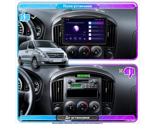 Штатная магнитола Lesko для Hyundai H-1 II ver 2 2007-2015 экран 9" 4/32Gb 4G Wi-Fi GPS Top