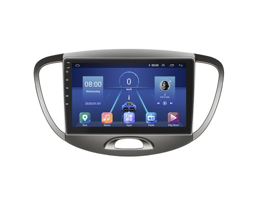 Штатная магнитола Lesko для Hyundai i10 I 2007-2013 экран 9" 4/32Gb 4G Wi-Fi GPS Top