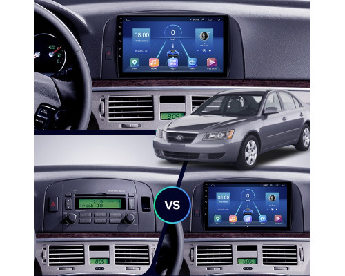 Штатная магнитола Lesko для Hyundai Sonata V (NF) 2004-2010 экран 9" 4/32Gb 4G Wi-Fi GPS Top