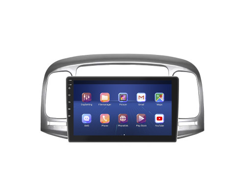 Штатная магнитола Lesko для Hyundai Verna II 2005-2010 экран 9" 4/32Gb 4G Wi-Fi GPS Top