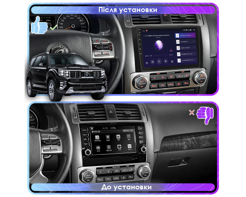 Штатная магнитола Lesko для Kia Mohave I Рестайлинг 2 2019-н.в. экран 9" 4/32Gb 4G Wi-Fi GPS Top