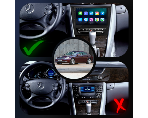 Штатная магнитола Lesko для Mercedes-Benz CLS I (C219) Рестайлинг 2008-2010 экран 9" 4/32Gb 4G Wi-Fi GPS Top