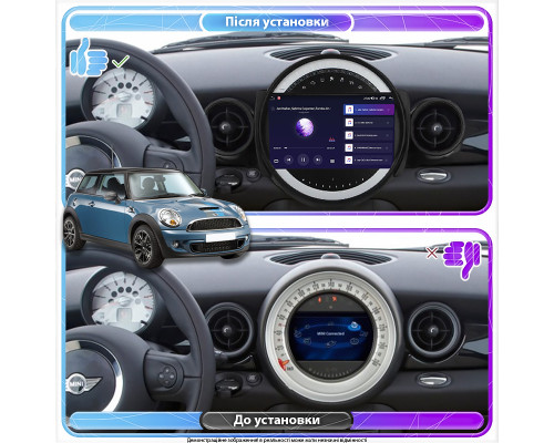 Штатная магнитола Lesko для MINI Clubman I 2007-2010 экран 9" 4/32Gb 4G Wi-Fi GPS Top